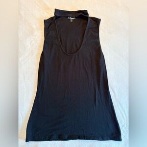 Express Solid Black Sleeveless Mock Neck Tank Top